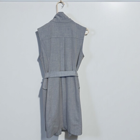 "Calvin Klein Women's White Crepe Sheath Dress Size 10 Moto Style Elegant" - Picture 4 of 7